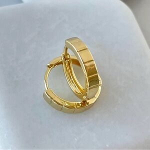 CHICS ESSENTIAL! Waterproof 14K Gold Textured Mini Huggie Hoop Earrings